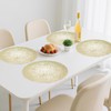 Gold Round Placemats Set of 6 Waterproof Pressed Vinyl Place