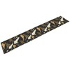 Crane Table Runner, Vintage Luxury Black Golden Asian Japanese Abstract