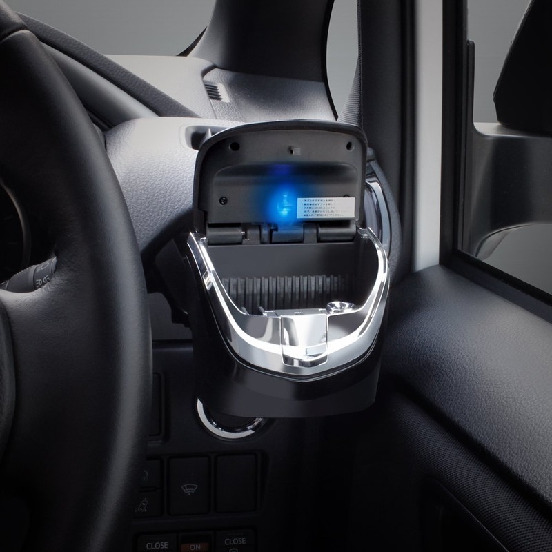 Tsuchiya Yac PF-321 Car Supplies, Ashtray, Air Conditioner, Ash, Black/Chrome