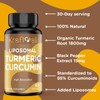 Liposomal Turmeric Curcumin 2200 mg with Black Pepper for Enhanced