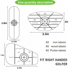 Lihengkong Golf Impact Tape Labels 180 PCS Golf Impact Stickers for Swing Training Improve Golf Swing Accuracy Distance Sticky Golf Pro Club Sweet Spot Consistency Analysis