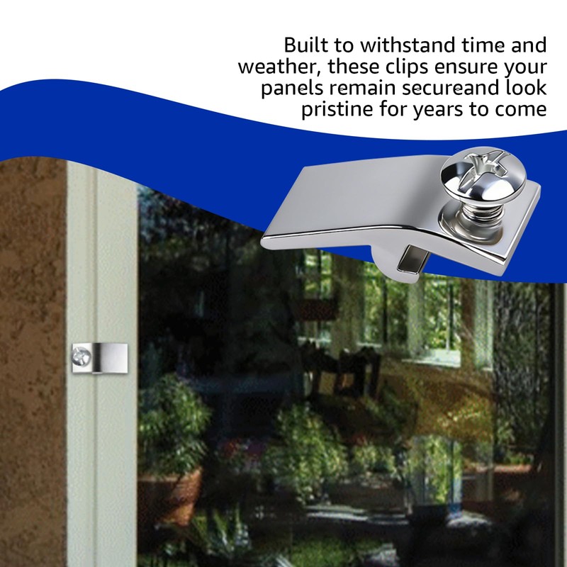 Storm Door Panel Clips with Screws 5/16" Offset Aluminum Storm