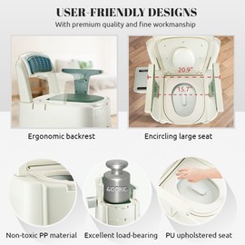 Hybodies Bedside Commode, Portable Toilet for Adults, Commode Chair for Toilet with Arms, Height Adjustable, 2 Toilets and Induction Night Light, Potty Chair for Elderly and Disabled