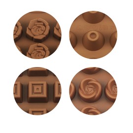 homEdge Trüffelform, Set mit 4 Packungen, lebensmittelechte Antihaft-Silikon-Gelee, Schokolade, Süßigkeiten, Eisformen