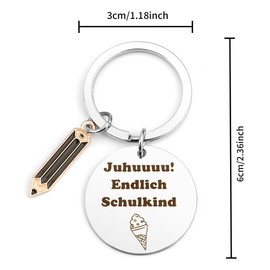 School Child Gift School Child Boy First Day of School Gifts Gift First Day of School Boy Gift for First Day of School Gift Present School Girl Key Pendant School Cones, silver