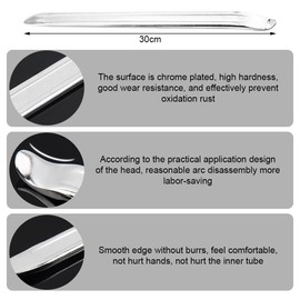 Lvjkes Set of 3 30 cm tyre levers, tyre mounting iron, tyre mounting tool, tyre spoon lever for motorcycle, bicycle with 4-in-1 wrench, 4 bicycle caps, 4 valve cores