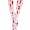 Music Legs 4551-WHITE/RED Women's Stockings, White, Red
