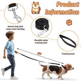 Sanwuta 9 Pack Nylon Dog Training Leash Bulk 6 ft Dog Leash for Small and Medium Dogs Puppy Traction Rope for Training, Play, Camping, or Backyard (Black)