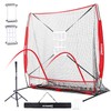 Pitrungo 7x7ft Baseball Softball Practice Net w/Large Ball Collection System