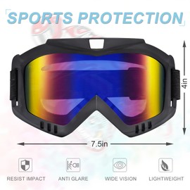 KINGBIKE Motorcycle Goggles 2 Pack Off Road Dirt Bike Motocross Goggles Windproof MTB Cycling Goggle for Youth Adults Men Women