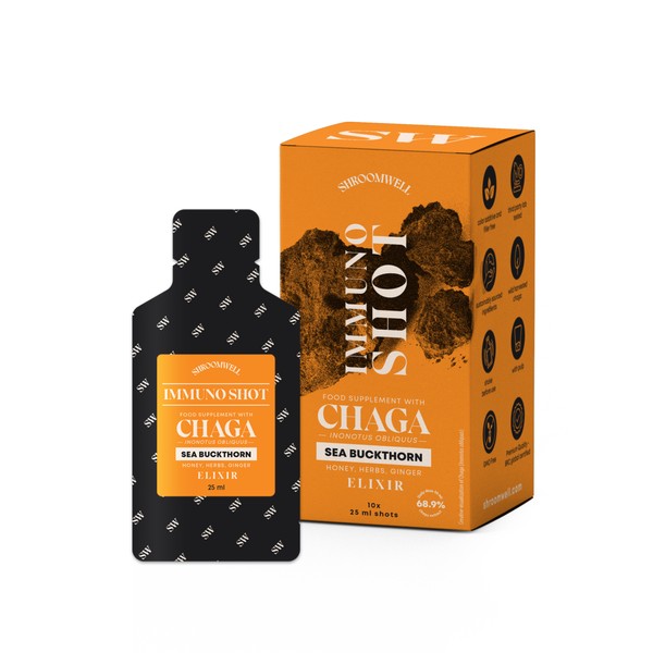 Shroomwell Immuno Elixir Chaga & Sea Buckthorn, 10 pouch