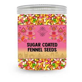 Vedik Sattva Natural Sugar Coated Fennel Seeds | Homemade Indian Taste | 5.29 OZ (150 gm) | PACK OF 1