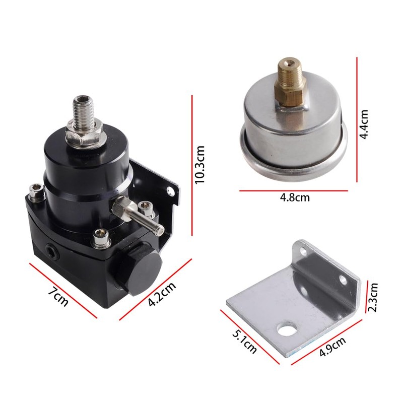 JGhyperX EFI Fuel Pressure Regulator Kit 0-100psi with Gauge 6AN