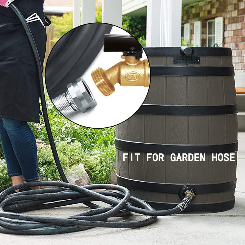 Joywayus Brass Water Container/Rain Barrel Spigot 3/4" Threaded Quarter Turn