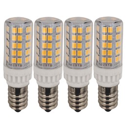 WELESHEI Led E14 Microwave Bulb 5w 600lm Dryer Light Appliance Salt Refrigerator Sewing Machine Light 60 Watt C7 Incandescent Bulb T2 Halogen Ceiling Fan Lighting Warm White 4 Pack