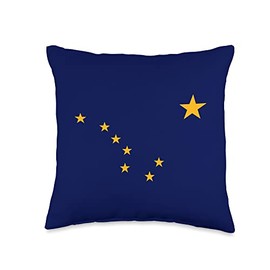 AK Alaska State Flag Big Dipper Ursa Major North Star Throw Pillow