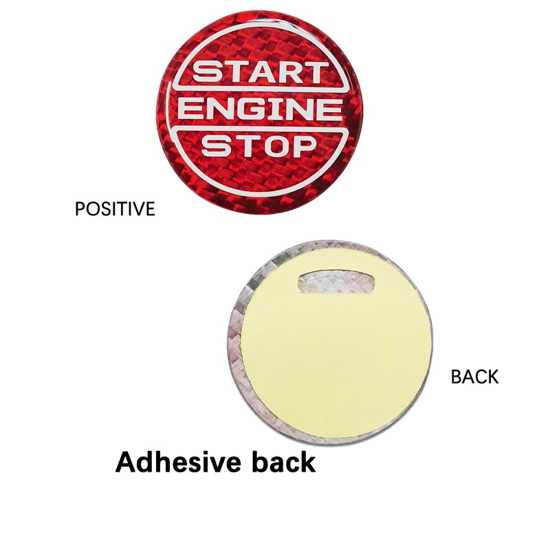 BLAKAYA Compatible with Engine Start Stop Button Sticker Carbon Fiber