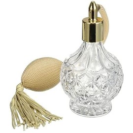 Topxome 100ml Clear Crystal Vintage Style Perfume Bottle Long Spray Tassels Atomizer Pump Refillable Glass Bottles Lady Makeup Tool (Gold)