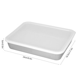 QANYEGN Stainless Steel Deep Baking Pan, Square Baking Brownie Pan with Lid, Suitable for Baking and Food Storage(Small)