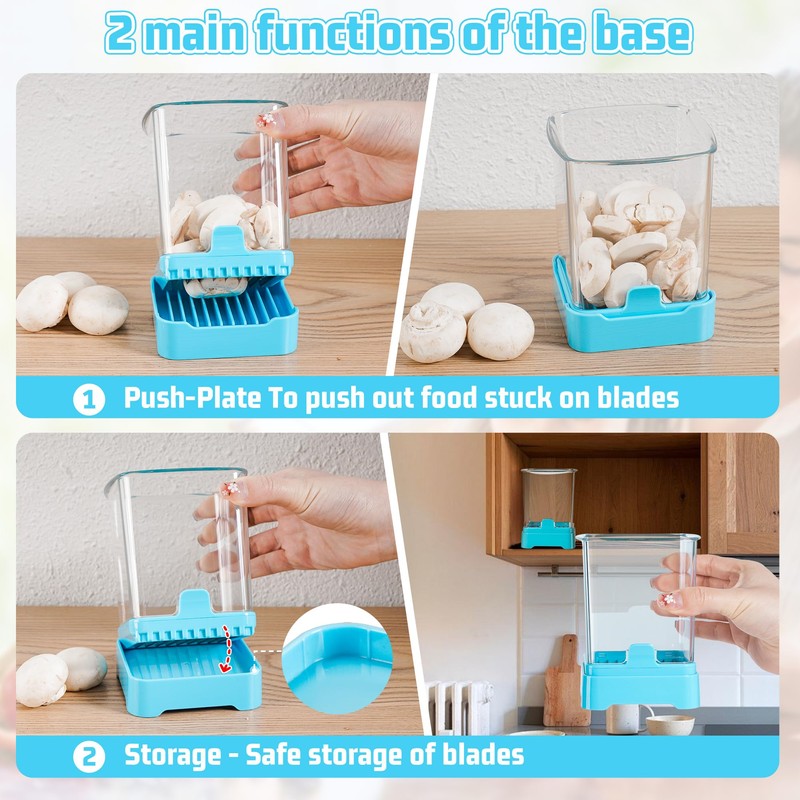 Upgraded Fruit Slicing Cup with Removable Blade & Push Plate