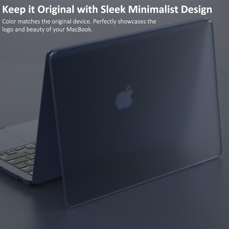 KEROM Midnight Case for MacBook Air 13 inch 2024-2022, MacBook