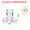 24 Pack Clear Glass Taper Candle Holders, 2.5 Inch Small