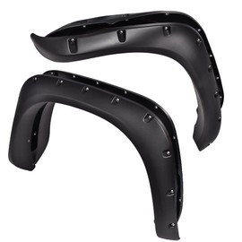 PIT66 4 Pcs Rugged Fender Flares Compatible with 2002-2008 Dodge Ram 1500/2003-2009 Dodge Ram 2500 3500 (Fits Fleetside, NOT Fits Dually/Hemi Engine), Textured Pocket Riveted Style Wheel Flares