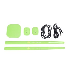 Electric Air Drum Set 3D Motion Sensing Portable Electronic Virtual Drum Kit with Drumsticks for Adults Kids Beginners Green