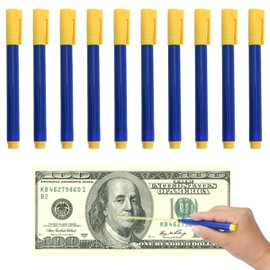 Godneei 10er-Pack Geldscheinprüfer Stift, Effizient Falschgeld Prüfer Stift, Tragbar Geldprüfstift Vermeiden Sie Falschgeld, Geldprüfgerät für Mehrere Währungen und Veranstaltungsorte