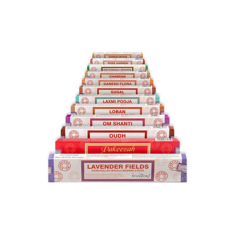 Stamford 37364 Traditional Fragrances Variety Set Hand Rolled Incense Sticks-12