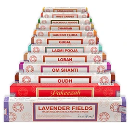 Stamford 37364 Traditional Fragrances Variety Set Hand Rolled Incense Sticks-12 Packs, Black, One Size