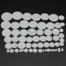 Alextend 58pcs Plastic Gears Module 0.5 for DC Motor DIY Model Toys