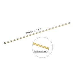 uxcell Brass Tube, 1mm 1.2mm 1.4mm 1.6mm 1.8mm 2mm OD x 0.2mm Wall Thickness 300mm Length Metal Tubing, Pack of 6