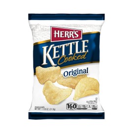 Herr's Original Kettle Chips, 1.125 Ounce (Pack of 30 Bags) – Crunchy, Golden Kettle Chips with Classic Flavor – Perfect for Lunches and Road Trips