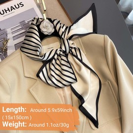 Dailyacc Hair Scarf for Women Fashion Silky Satin Headscarf Wrap Breathable Lightweight Neck Scarves For Handbag -1F