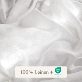 DAPU Linen Fitted Sheet, 100% French Natural Flax, Breathable, 100 x 200 + 30 cm, Fitted Sheet with Elastic, Oeko-Tex 100 Standard Bed Sheet, Stonewashed Soft Bed Sheet, White