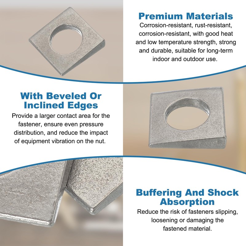 PATIKIL M16 Beveled Square Washers, 4 Pcs Thickness 2 to