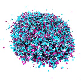 Cotton Candy Mixed Glitter, Pink and Blue Solvent Resistant Glitter for tumblers Polyester Nail Art Confetti Gender Reveal (1oz)