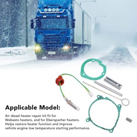 Auxiliary Heater Glow Plug Set, 12 V 2 kW Air Auxiliary Heater Repair Kit with Ceramic Glow Plug Wrench Seal 252069100102 for Webasto