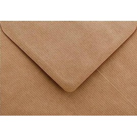 12 x C6 Plain Ribbed Recycled Kraft Card Envelopes Natural Brown (114x162mm A6)