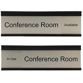 Modern Conference Room Slider Nameplate Holder (BLK-S-S)