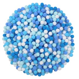 TOAOB 600 Pieces Pompoms 10 mm Blue Series Pompom Fluffy Plush Set Balls Art Bobble for Funny DIY Creative Crafts