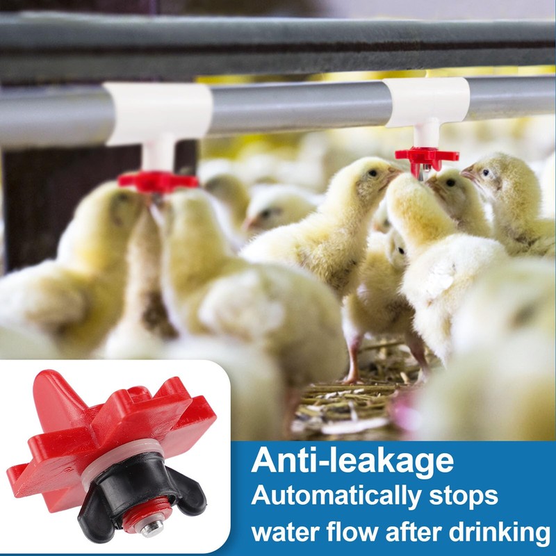 MEWTOGO 20 Pack Horizontal Chicken Nipples Waterer - Automatic Chicken