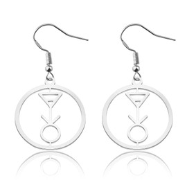 The Owl House Inspired Gift Plant Glyph Charm Earring for Her Owl House Fans Gift, Stainless Steel