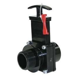 Valterra 7108X ABS Gate Valve, Black, 1-1/2" FPT x MPT, w/ Gate Keeper