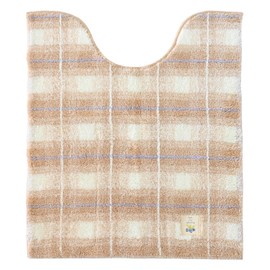 OKA Milling Toilet Mat, Approx. 29.5 x 24.8 inches (75 x 63 cm), Beige (Nordic Natural Fruit Check)