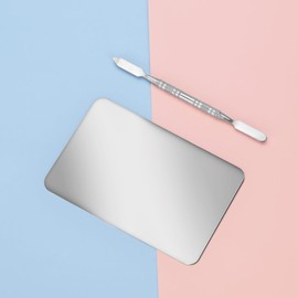 Paleta De Maquillaje Cosmético De Acero Inoxidable, Paleta De Maquillaje De Mezcla Cosmética Profesional, Herramienta De Maquillador De Espátula, Paleta De Mezcla De Crema De Color De Salón