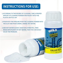 Wild Tornado Pipe Dredge,Powerful Sink Cleaner Powder Fast Foaming for Kitchen Toilet Pipeline Quick Cleaning Tool（2pcs）