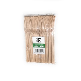 Generic Butterfly Disposable Wooden Forks Pack of 50 Eco-Friendly Biodegradable Natural Wooden Cutlery