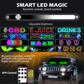 DEERMOTO 2x 23.4" Devil LED Eyes Light Display Soft Screen DIY APP Control For SUVs Truck